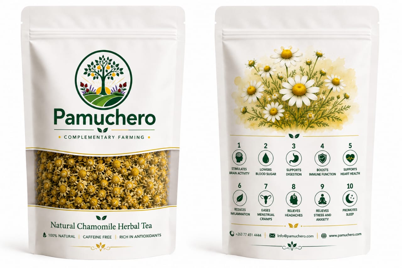 Pamuchero natural chamomile herbal tea packaging